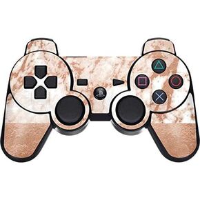 Skinit Decal Gaming Skin for PS3 Dual Shock Wireless Controller - Originally Designed White Rose Gold Marble Design