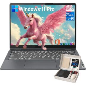 Lenovo Flex5i Touchscreen Laptop - 14" Full HD Touch Display, Intel 10-Core i5-1235U, Intel Iris Xe Graphics, Backlit KB - Fingerprint, Windows 11 Pro, Office Lifetime (8GB RAM | 512GB+256GB SD)