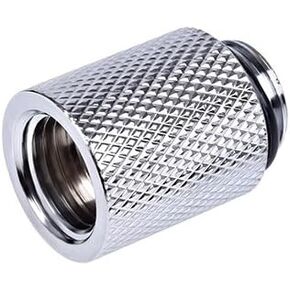 Alphacool HF G1/4" Male to Female Extender Fitting, 20mm, Chrome
