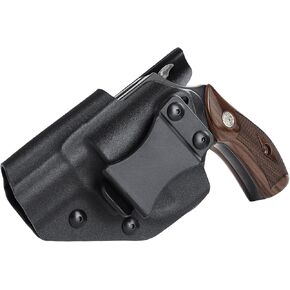 IWB Kydex Holster for S&W J Frame, M&P Bodyguard 38 No Laser, Taurus Model 85 2″, Belt Carry Black, Left Hand