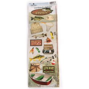 Paper House Productions STCX-0096E Cardstock Stickers, Gone Fishing