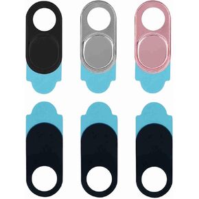 Metal Webcam Cover Came Camera Adhesive for Individuals 3PCs Business to (Black)