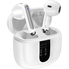 Wireless Headphone,Bluetooth 5.3 Earbuds for Samsung Galaxy A16 A15 A56 A36 S25 Ultra S24 S23 S22 S20 60H Playback with Dual LED Display HiFi Stereo Wireless Earphone for iPhone 16e 16 15 Pro Max iPad