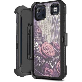 for LG K92 5G with Built in Screen Protector, Belt Clip Holster with Built-in Kickstand, Heavy Duty Protective Shockproof Phone Case (Black)