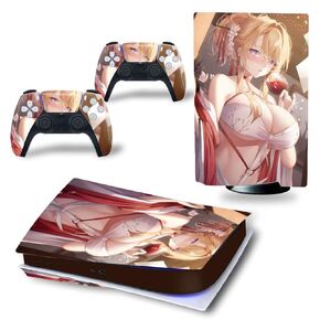 Full Set Skins Compatible with Ps-5 Disc Version,Protective Stickers for Ps-5 Disc Edition Console Controllers (1)