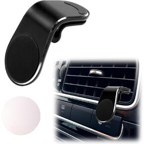 Mobile Phone Navigation Magnetic Bracket, 360° Rotational L-Type Magnetic Car Mount Universal Phone Holder Air Vent Car Magnet Mount for All Smartphones (Black)