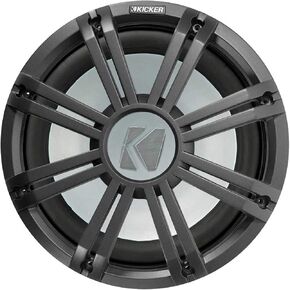 KICKER 45KMF122 12" 350 Watt Marine Boat Subwoofer w/Charcoal LED Grille KMF12