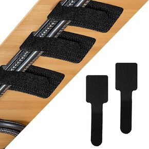 Hook and Loop Cable Ties, 40PCS Self Adhesive Cord Organizers, Reusable Sticky Back Wire Ties for Cable Management, Under Desk, Home, Office, Kitchen (Black)