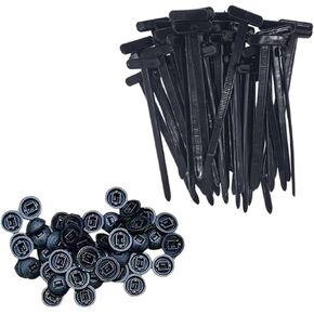 50 PCS Nylon Cable Tie Buckle, Self-Locking Ties Holder with Pin Button Design, Bumper Retainer Clips, Plastic Rivets Fasteners Zip Ties Tools, Universal for Car Daily Repaired Quick Fixed