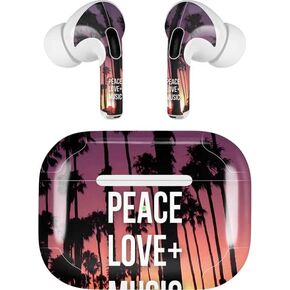 Skinit Decal Audio Skin Compatible with Apple AirPods Pro (2rd Gen, 2022) - Skinit Originally Designed Peace Love and Music Design