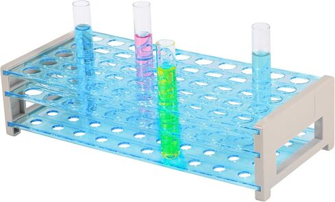 Annhua Plastic Test Tube Rack for 16mm Tubes Lab Tube Stand, Holds 50, Tube Tolder Tray Test Tube Vial Shot Glasses Holder Rack, Rack Only - Detachable (Single) in Kuwait