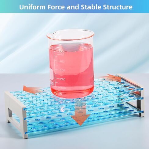 Annhua Plastic Test Tube Rack for 16mm Tubes Lab Tube Stand, Holds 50, Tube Tolder Tray Test Tube Vial Shot Glasses Holder Rack, Rack Only - Detachable (Single) in Kuwait