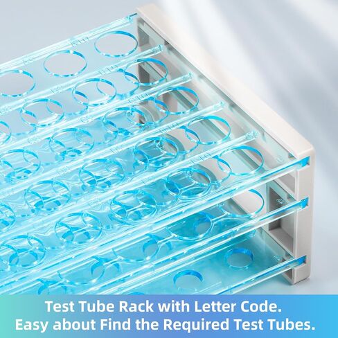 Annhua Plastic Test Tube Rack for 16mm Tubes Lab Tube Stand, Holds 50, Tube Tolder Tray Test Tube Vial Shot Glasses Holder Rack, Rack Only - Detachable (Single) in Kuwait