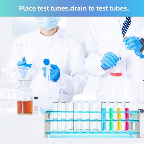 Annhua Plastic Test Tube Rack for 16mm Tubes Lab Tube Stand, Holds 50, Tube Tolder Tray Test Tube Vial Shot Glasses Holder Rack, Rack Only - Detachable (Single) in Kuwait