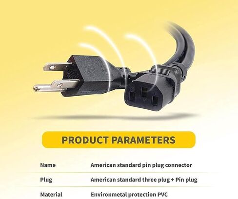 (6ft - 5pk) Universal Computer Monitor Placement 3 Prong AC Power Cord - UL معتمدة ، C13 ، 18 AWG ، 125 فولت - أسود (6 أقدام - 5 حزمة) in Kuwait