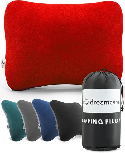DREAMCARE Camping Pillow, Memory Foam Travel Pillow, Camping Accessories - Small Pillow Camping Essentials Camping Pillows for Sleeping, Backpacking Pillow, Travel Pillows for Sleeping (Medium,Grey) in Saudi Arabia