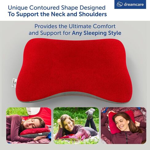 DREAMCARE Camping Pillow, Memory Foam Travel Pillow, Camping Accessories - Small Pillow Camping Essentials Camping Pillows for Sleeping, Backpacking Pillow, Travel Pillows for Sleeping (Medium,Grey) in Saudi Arabia