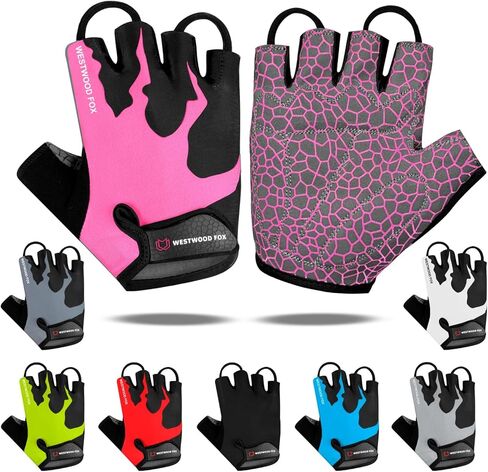 قفازات ركوب الدراجات نصف اصبع للجنسين، مقابض مبطنة، دراجة النخيل، قفازات الصيف للدراجات الجبلية للرجال والنساء، مضادة للانزلاق بدون اصابع، دراجة جبلية قصيرة، رياضية، المشي لمسافات طويلة، تسلق الصالة الرياضية in Kuwait