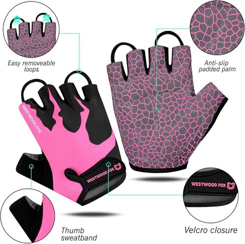 قفازات ركوب الدراجات نصف اصبع للجنسين، مقابض مبطنة، دراجة النخيل، قفازات الصيف للدراجات الجبلية للرجال والنساء، مضادة للانزلاق بدون اصابع، دراجة جبلية قصيرة، رياضية، المشي لمسافات طويلة، تسلق الصالة الرياضية in Kuwait