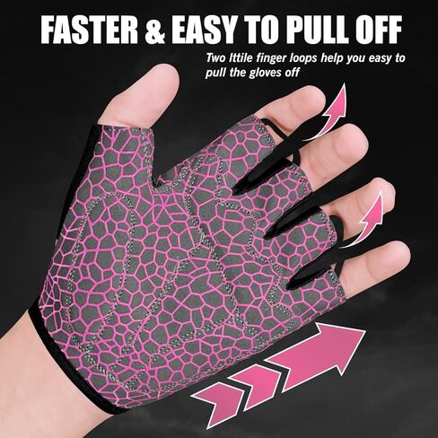 قفازات ركوب الدراجات نصف اصبع للجنسين، مقابض مبطنة، دراجة النخيل، قفازات الصيف للدراجات الجبلية للرجال والنساء، مضادة للانزلاق بدون اصابع، دراجة جبلية قصيرة، رياضية، المشي لمسافات طويلة، تسلق الصالة الرياضية in Kuwait