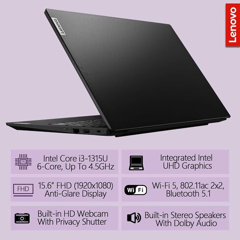 Lenovo New IdeaPad 1 15.6" Laptop with 12th Gen Intel Core i3-1215U (6 Core, Up to 4.4GHz), 16GB RAM + 512GB PCIe SSD, 15.6" FHD Anti-Glare Display, SD Card Reader, HDMI, Webcam, Windows 11 Home in Saudi Arabia