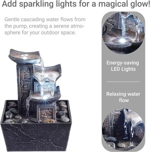 نافورة سنجاب على سطح الطاولة من MSEONWXI في فتحة شجرة للاسترخاء وديكور المنزل ونباتات إضاءة LED دافئة في الأماكن المغلقة بنفسك هدية زينة عيد الميلاد (23067) in Kuwait