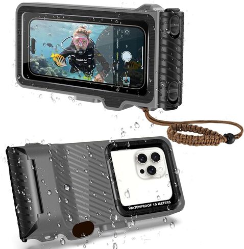 Underwater Phone Case for Snorkeling & Diving (50ft/15m), IP68 Waterproof Case for Swimming, Universal Underwater Touch Screen Case Compatible with iPhone (Orange, 4th Generation Phone Case) in Kuwait