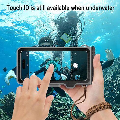 Underwater Phone Case for Snorkeling & Diving (50ft/15m), IP68 Waterproof Case for Swimming, Universal Underwater Touch Screen Case Compatible with iPhone (Orange, 4th Generation Phone Case) in Kuwait
