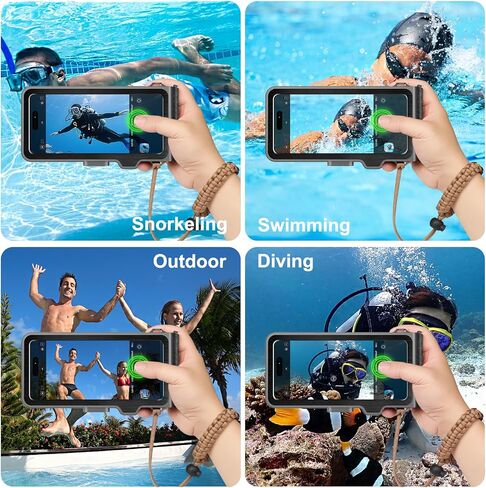 Underwater Phone Case for Snorkeling & Diving (50ft/15m), IP68 Waterproof Case for Swimming, Universal Underwater Touch Screen Case Compatible with iPhone (Orange, 4th Generation Phone Case) in Kuwait