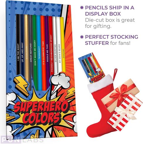 Color Craft Colored Pencil Set for Fans of the Game | Set of 12 Pixel Mining-Inspired Parody Pencils | Each Color Pencil is Foil-Stamped with Clever Game References | Great Gift for Fans & Gamers in Kuwait