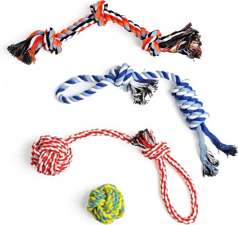 TwoEar Dog Rope Toy 4 Pack - Puppy Teething Toys for Small Breed in Saudi Arabia