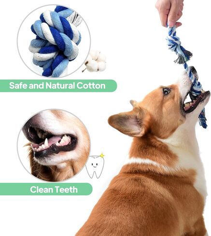 TwoEar Dog Rope Toy 4 Pack - Puppy Teething Toys for Small Breed in Saudi Arabia