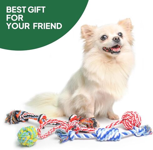 TwoEar Dog Rope Toy 4 Pack - Puppy Teething Toys for Small Breed in Saudi Arabia