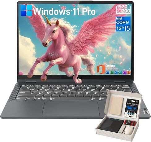 Lenovo Flex5i Touchscreen Laptop - 14 "شاشة كاملة HD Full HD ، Intel 10 -Core I5-1235U ، Intel Iris XE Graphics ، KB -Progrint ، Windows 11 Pro ، Office LifeTime (8GB RAM | 512GB+256GB SD) in Kuwait