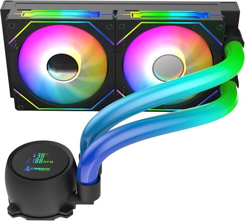 Iceberg Maximus 240 high-Performance Gaming PC aRGB Liquid Cooling, Water Cooler for CPU Intel or AMD with 240mm Radiator and Two RGB 120mm Fans (Black) in Kuwait