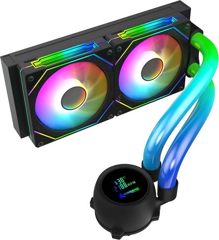 Iceberg Maximus 240 high-Performance Gaming PC aRGB Liquid Cooling, Water Cooler for CPU Intel or AMD with 240mm Radiator and Two RGB 120mm Fans (Black) in Kuwait