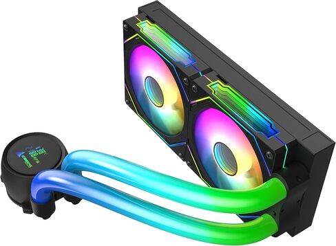 Iceberg Maximus 240 high-Performance Gaming PC aRGB Liquid Cooling, Water Cooler for CPU Intel or AMD with 240mm Radiator and Two RGB 120mm Fans (Black) in Kuwait