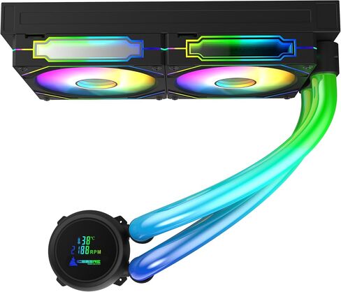 Iceberg Maximus 240 high-Performance Gaming PC aRGB Liquid Cooling, Water Cooler for CPU Intel or AMD with 240mm Radiator and Two RGB 120mm Fans (Black) in Kuwait