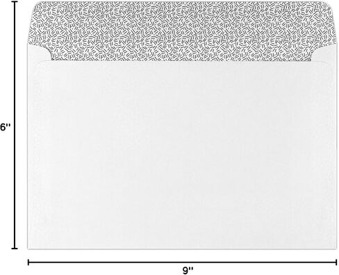 مغلفات نافذة الكتيبات مقاس 6 × 9 من LUXPaper | صبغة أمنية | أبيض | 24 رطل. نص | 250 الكمية in Saudi Arabia