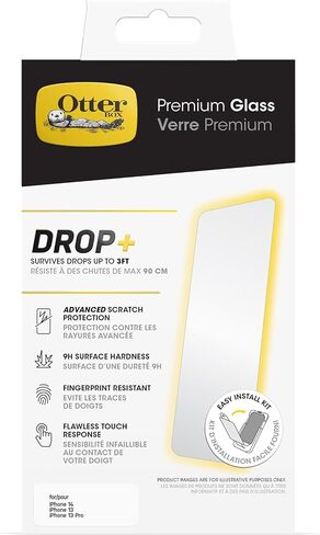 OtterBox iPhone 16e, 14, 13, & 13 Pro Premium Glass, Scratch Protection, Flawless Touch Response, Fingerprint Resistant, Easy Installation in Saudi Arabia
