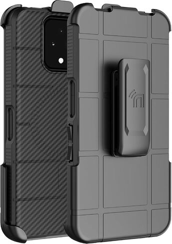 Case with Clip for Sonim XP Pro 5G Phone, Nakedcellphone Rugged Cover and [Rotating Ratchet] Belt Hip Holster (Compatible with MagSafe) - Carbon Fiber Design in Saudi Arabia