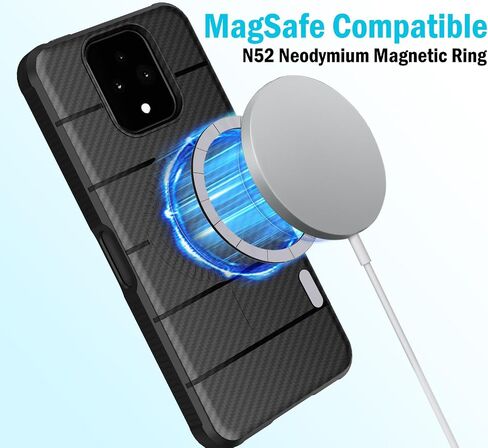Case with Clip for Sonim XP Pro 5G Phone, Nakedcellphone Rugged Cover and [Rotating Ratchet] Belt Hip Holster (Compatible with MagSafe) - Carbon Fiber Design in Saudi Arabia