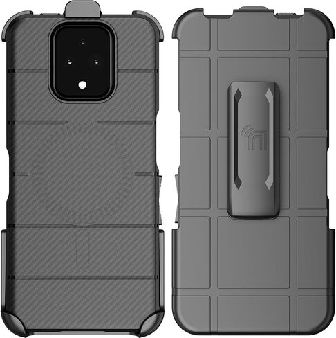 Case with Clip for Sonim XP Pro 5G Phone, Nakedcellphone Rugged Cover and [Rotating Ratchet] Belt Hip Holster (Compatible with MagSafe) - Carbon Fiber Design in Saudi Arabia