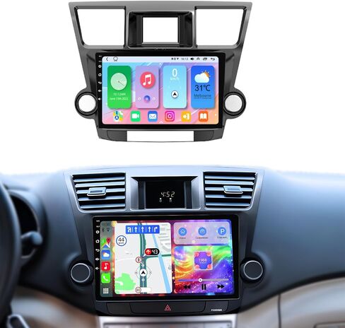 Android 13 Car Radio for Toyota Highlander2008 2009 2010 2011 2012 2013,4+64GB,10.2Inch IPS Touch Screen Highlander stereo with Wireless CarPlay & Android Auto, Bluetooth/WiFi/GPS/FM/SWC+Backup Camera in Kuwait
