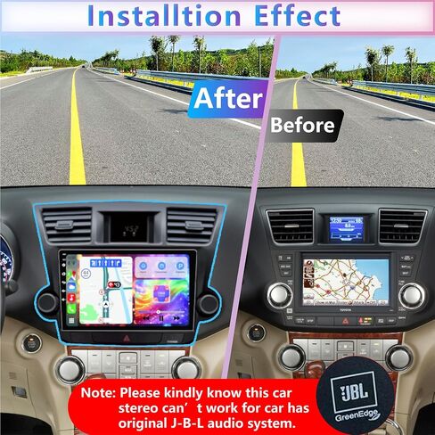Android 13 Car Radio for Toyota Highlander2008 2009 2010 2011 2012 2013,4+64GB,10.2Inch IPS Touch Screen Highlander stereo with Wireless CarPlay & Android Auto, Bluetooth/WiFi/GPS/FM/SWC+Backup Camera in Kuwait