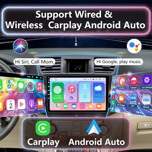 Android 13 Car Radio for Toyota Highlander2008 2009 2010 2011 2012 2013,4+64GB,10.2Inch IPS Touch Screen Highlander stereo with Wireless CarPlay & Android Auto, Bluetooth/WiFi/GPS/FM/SWC+Backup Camera in Kuwait