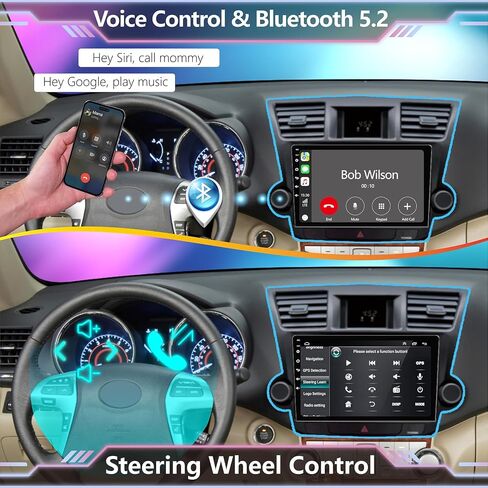 Android 13 Car Radio for Toyota Highlander2008 2009 2010 2011 2012 2013,4+64GB,10.2Inch IPS Touch Screen Highlander stereo with Wireless CarPlay & Android Auto, Bluetooth/WiFi/GPS/FM/SWC+Backup Camera in Kuwait