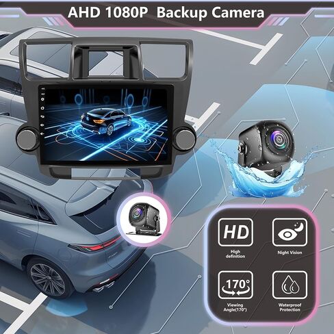 Android 13 Car Radio for Toyota Highlander2008 2009 2010 2011 2012 2013,4+64GB,10.2Inch IPS Touch Screen Highlander stereo with Wireless CarPlay & Android Auto, Bluetooth/WiFi/GPS/FM/SWC+Backup Camera in Kuwait