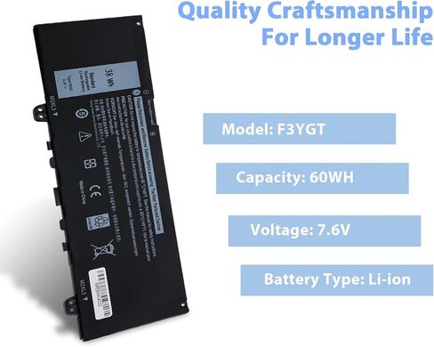 69KF2 Laptop Battery 86Wh 11.4V Replacement for Dell G7 15 7500 G15 5520 5521 5510 5511 5515 Inspiron 7510 7610 7620 P87F P91F P45E XPS 15 9500 9510 9520 Precision 5550 5570 5560 in Saudi Arabia