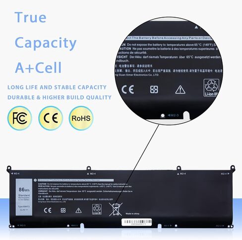69KF2 Laptop Battery 86Wh 11.4V Replacement for Dell G7 15 7500 G15 5520 5521 5510 5511 5515 Inspiron 7510 7610 7620 P87F P91F P45E XPS 15 9500 9510 9520 Precision 5550 5570 5560 in Saudi Arabia
